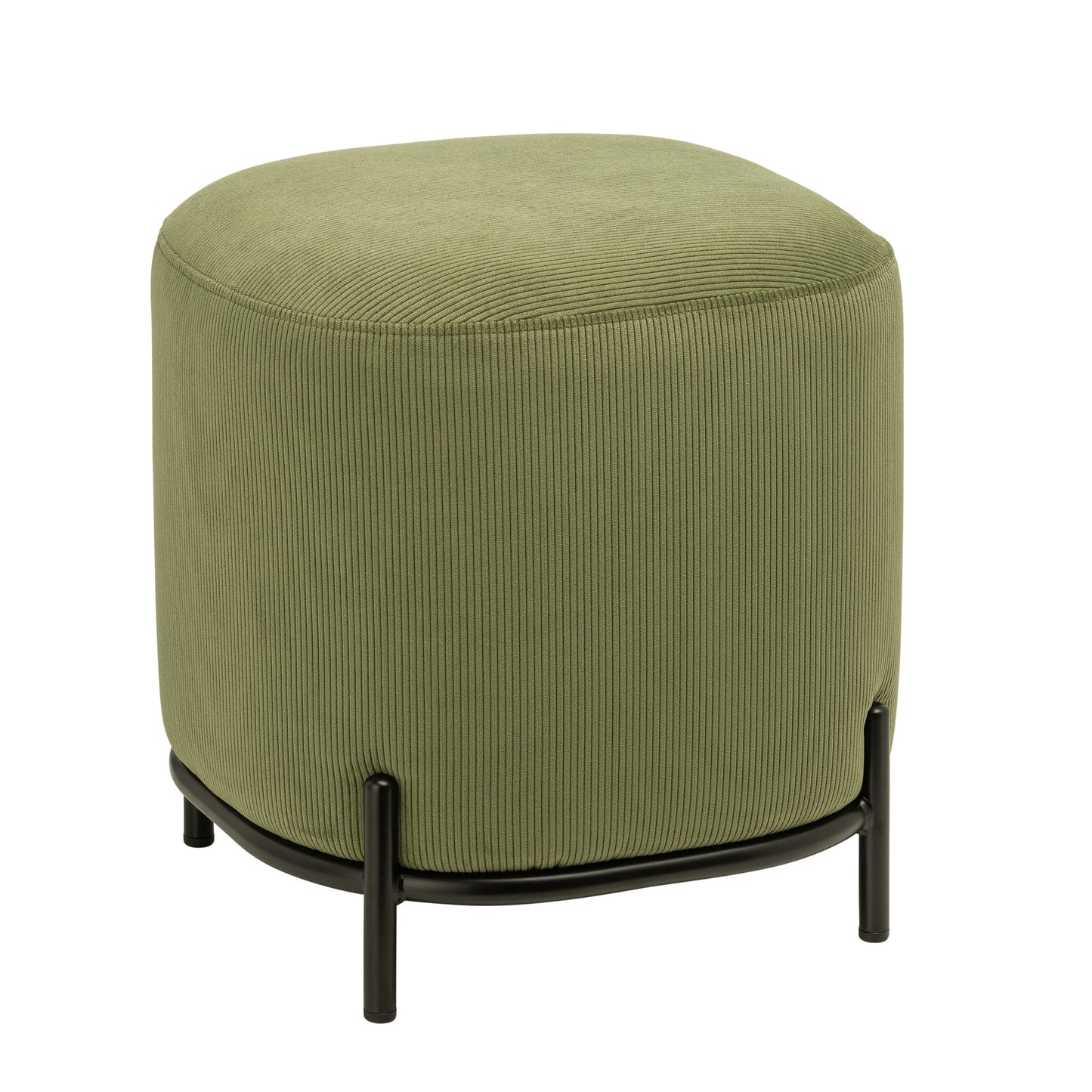 Pender Pin Leg Ribbed Velvet Upholstery Stool (17 x 18 Inches) - Green