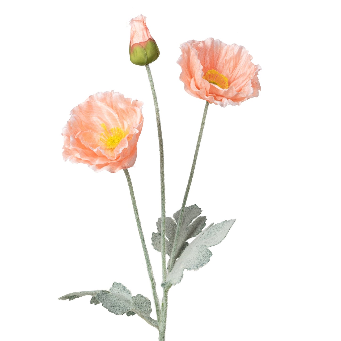 Poppy 3 Bloom 23.5 Inch Stem - Pink