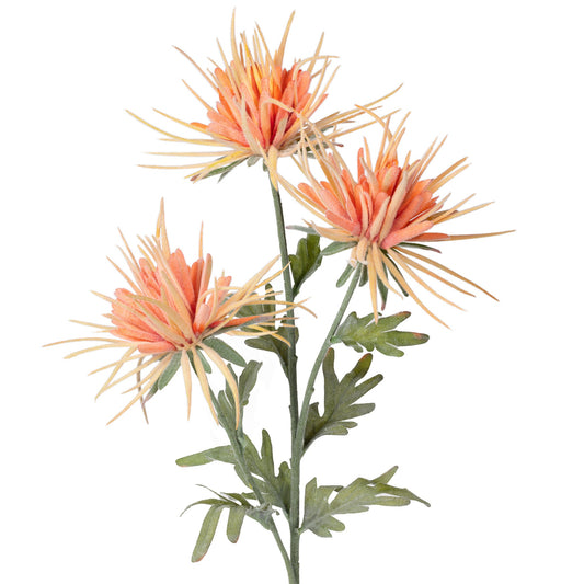 Spike Dahlia 3 Bloom 27.5 Inch Stem - Orange