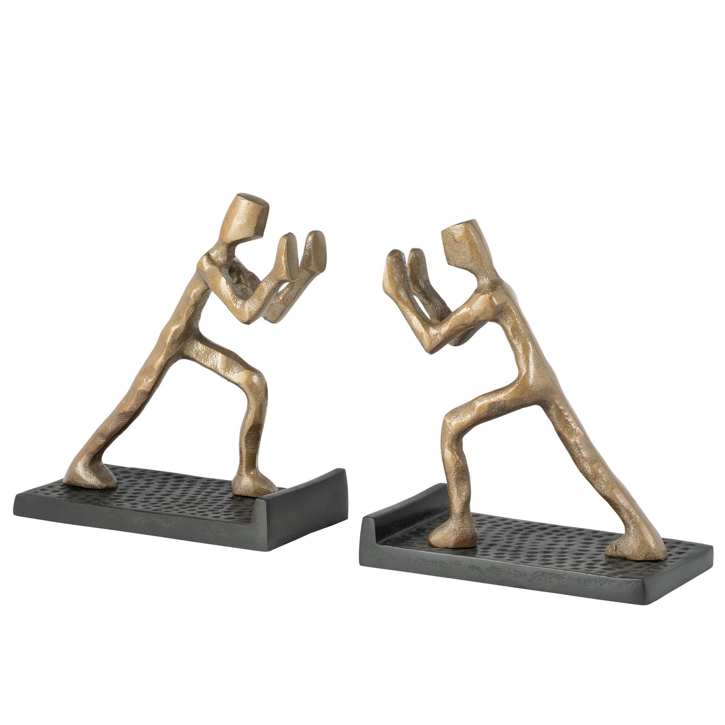 Pushing Forward Figures 7 Inch Tall Aluminum 2 Piece Bookend Set