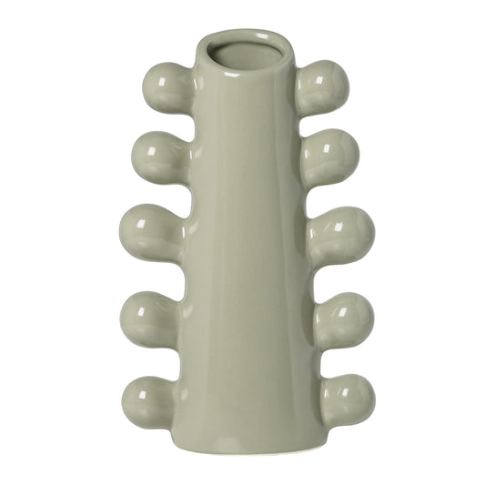 Modern Tree 9.75 Inch Tall Ceramic Vase - Matte Green