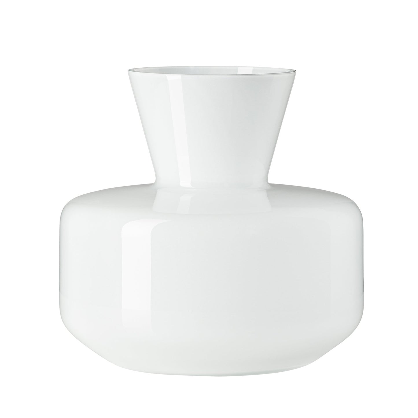 Haro 8 Inch Tall Opaque Glass Flask Vase - White