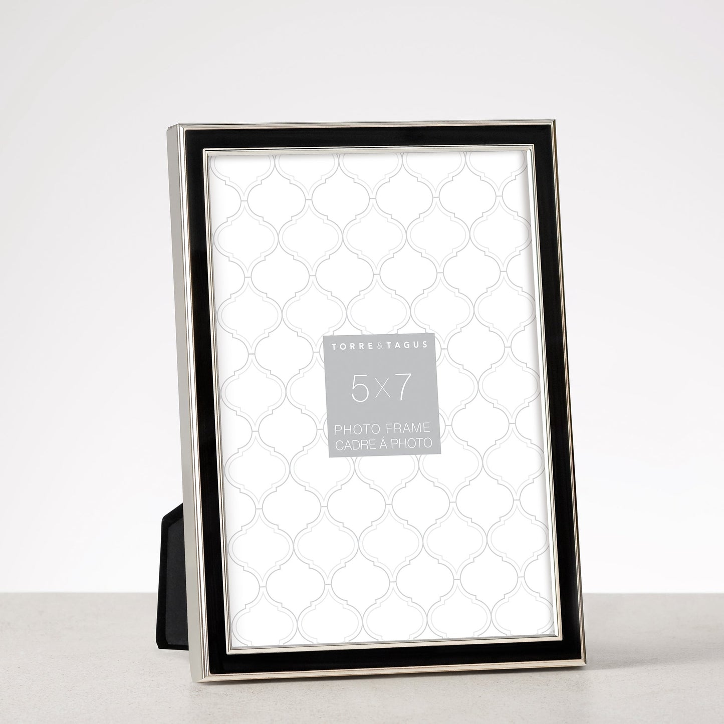Linea Silver Trim Black Enamel Photo Frame - 5X7