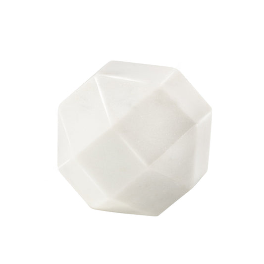White Marble 3.5 Inch Octagon Decor Sculpture