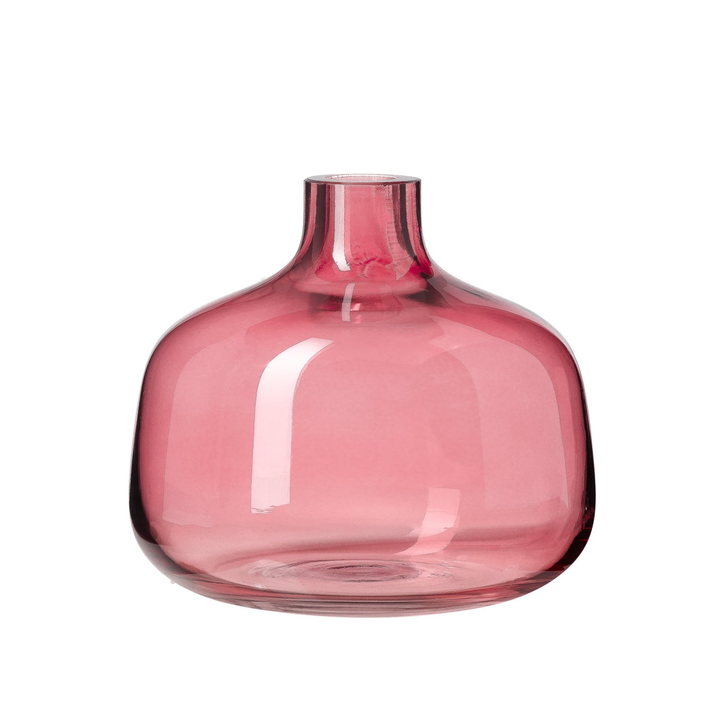 Belle Glass Bud Vase - 4 Inch Tall - Pink
