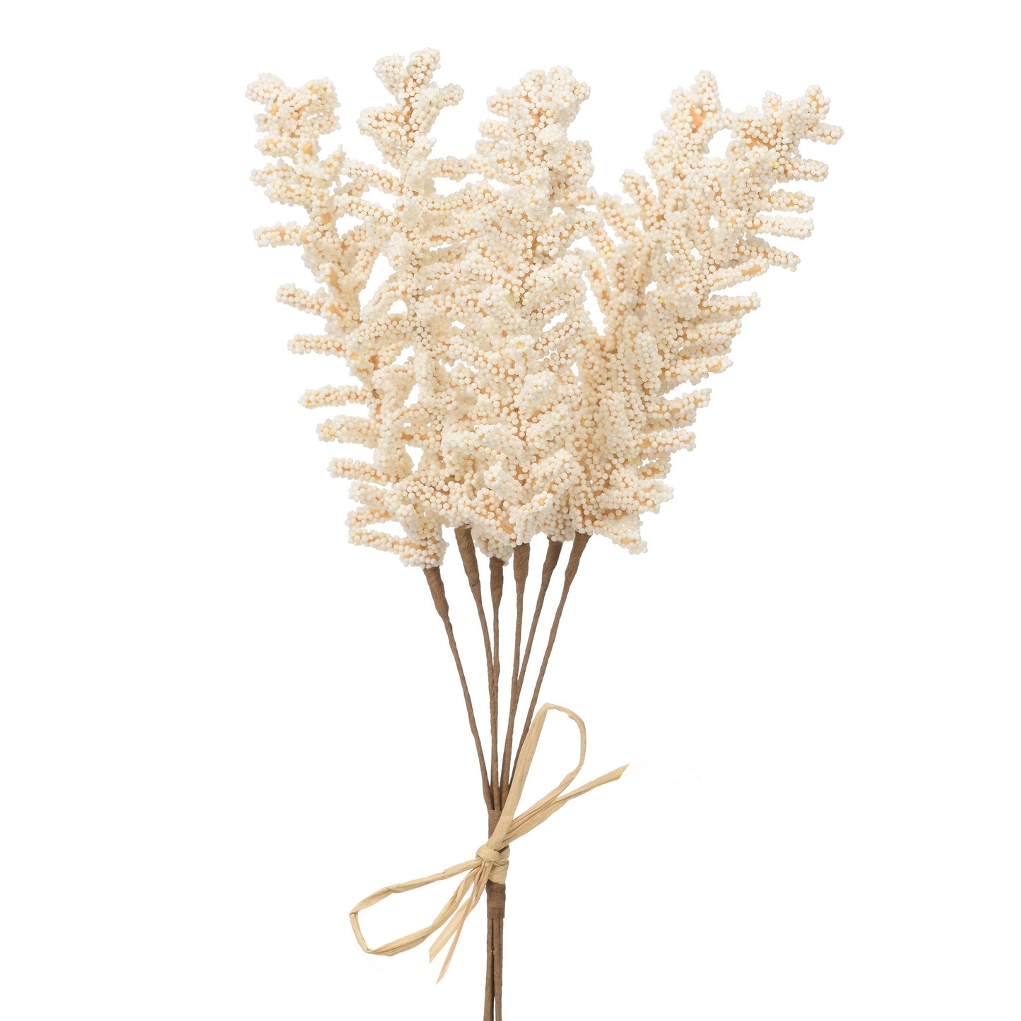 Salvia 12 Inch Faux Floral 6 Stem Bouquet - White