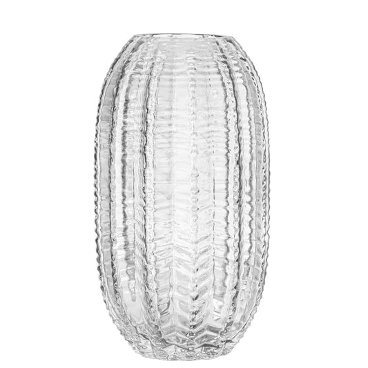 Sonara Cactus 11 Inch Tall Glass Vase - Clear