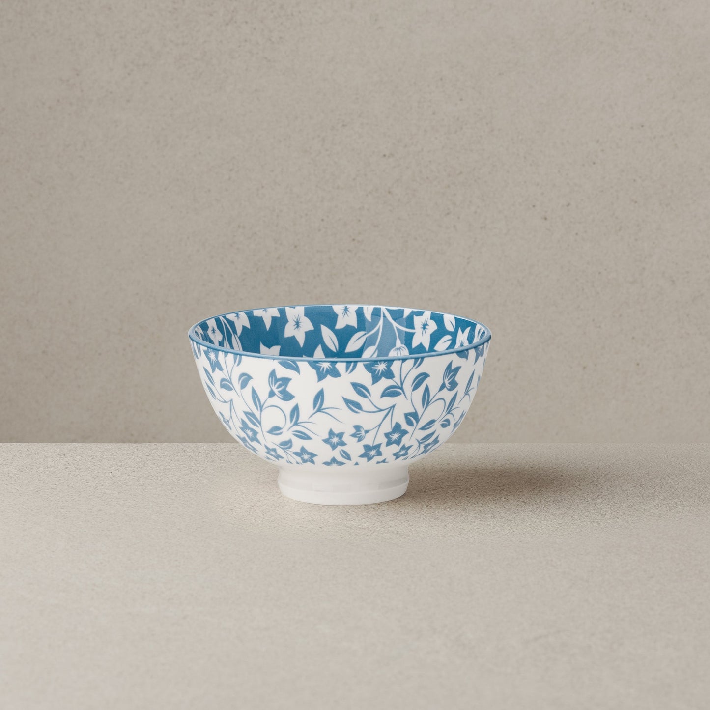 Kiri Porcelain 8 oz. 4.5 Inch Diameter Bowl - Blue Vine Flower