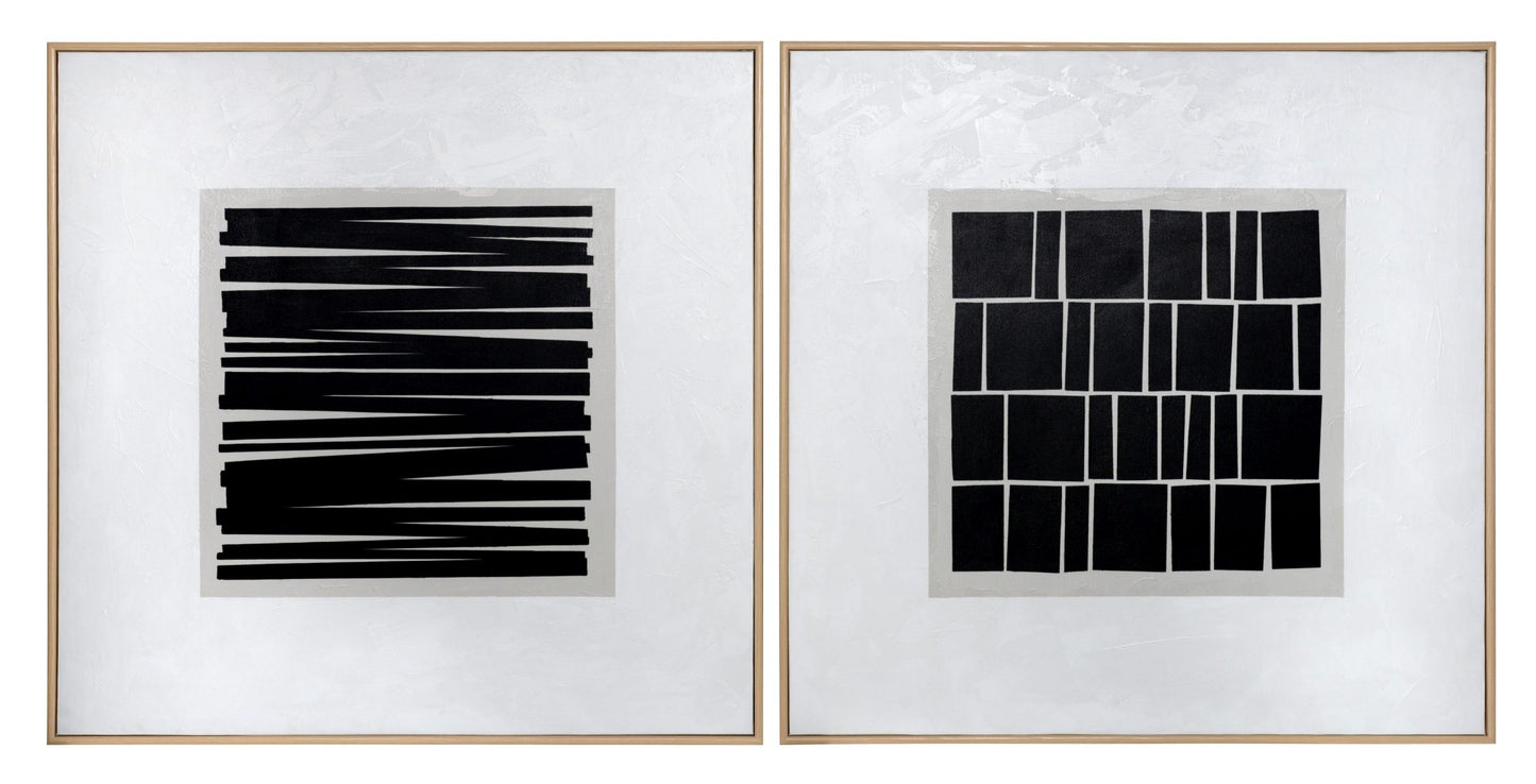 Split Personality (Set Of 2) - 48" X 48" - Wood Floater Frame