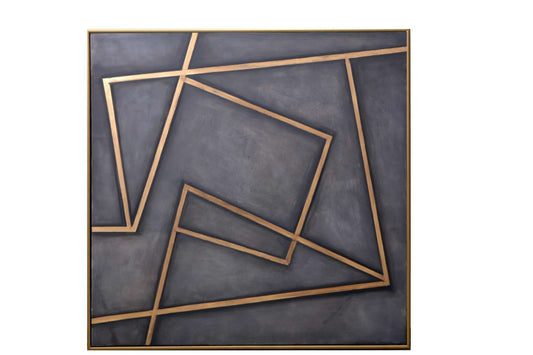 In A Maze - 60" X 60" - Gold Floater Frame