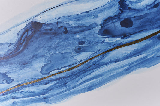 Fluidity (Set Of 2) - 40" X 60" - Gold Floater Frame