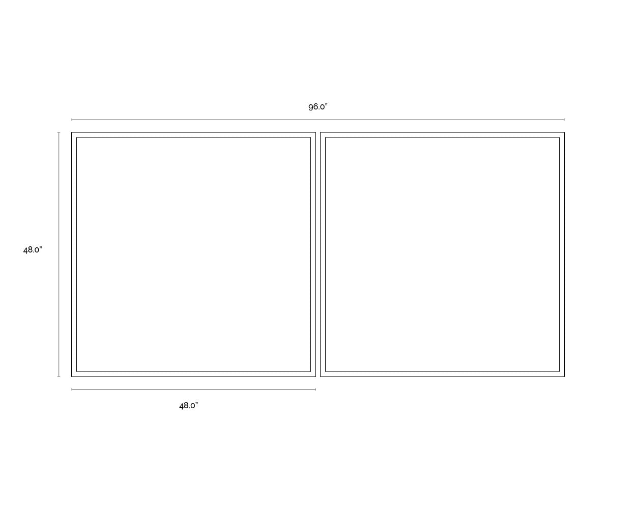 Double Exposure (Set Of 2) - 48" X 48" - Gold Floater Frame