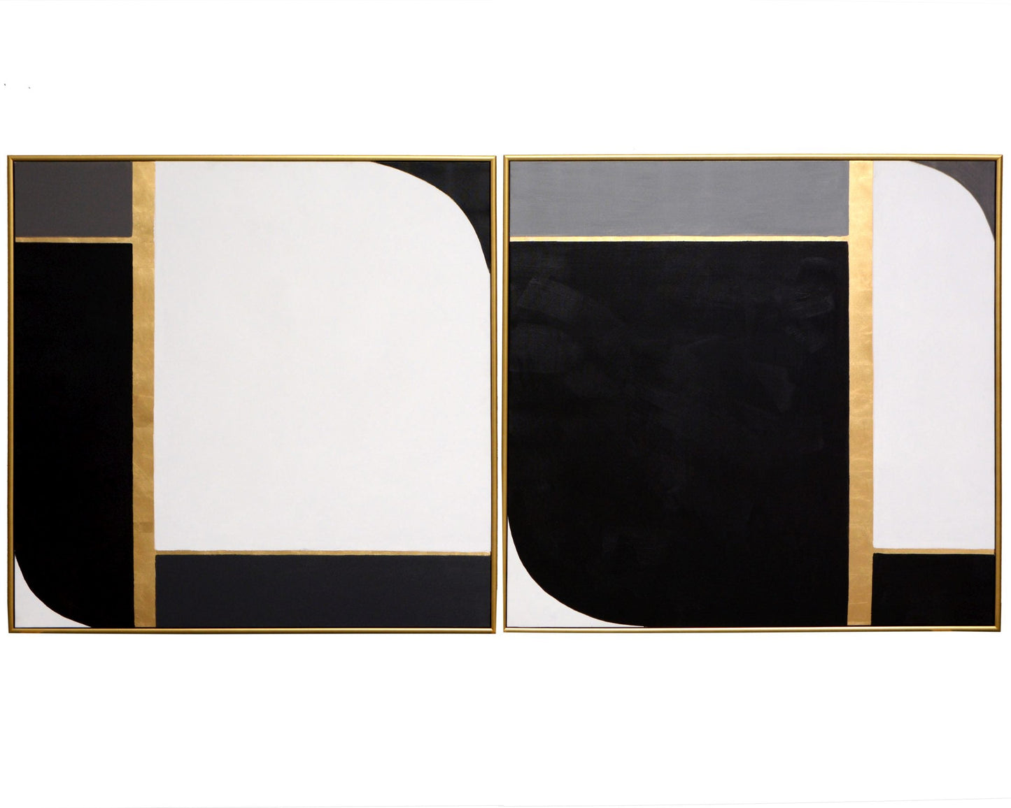 Double Exposure (Set Of 2) - 48" X 48" - Gold Floater Frame