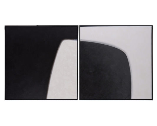 Double Cross (Set Of 2) - 48" X 48" - Black Floater Frame