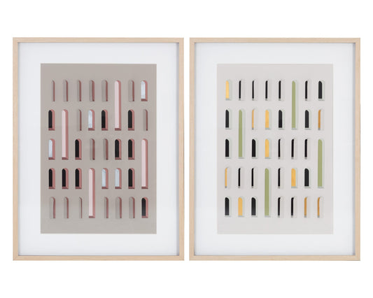 Door To Door (Set Of 2) - 36" X 49" - Natural Frame