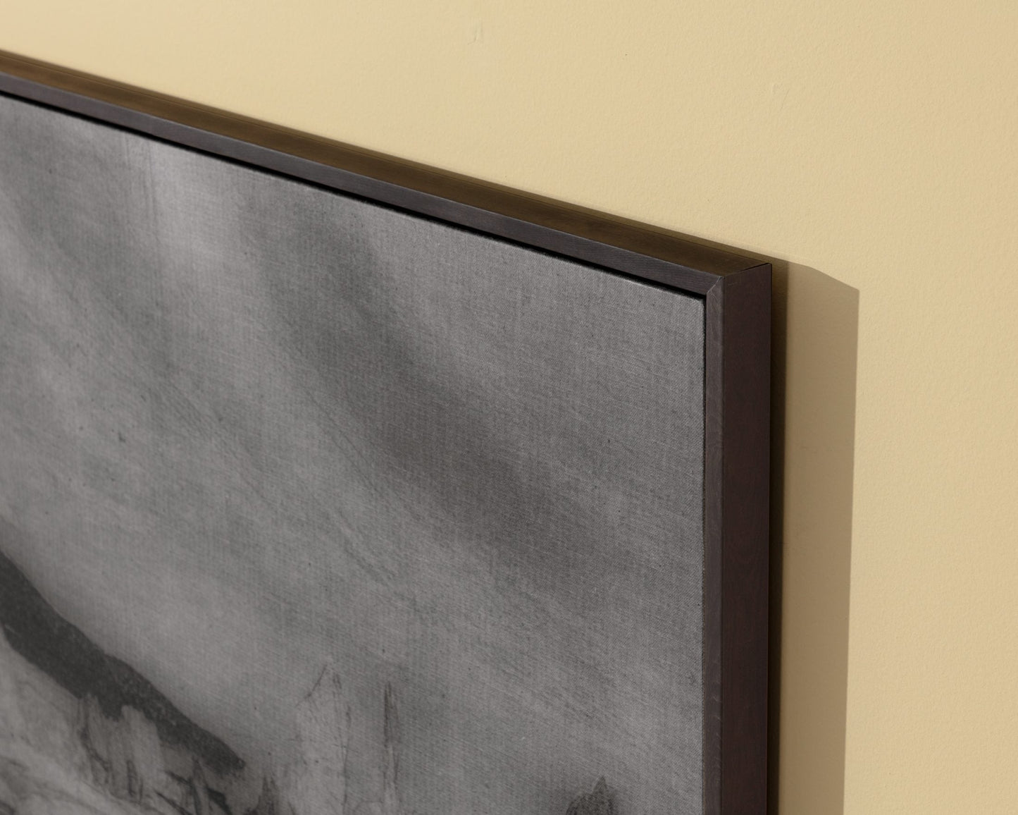 Antique Landscape - 50" X 35" - Brown Floater Frame