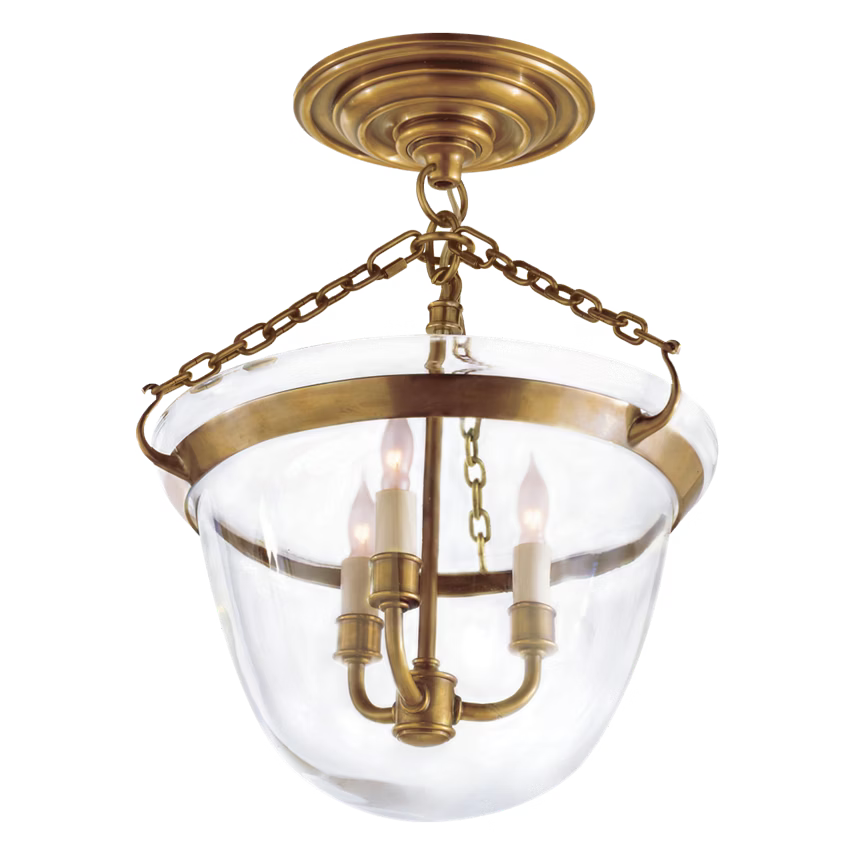 Country Semi-Flush Bell Jar Lantern