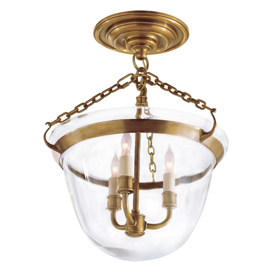 Country Semi-Flush Bell Jar Lantern