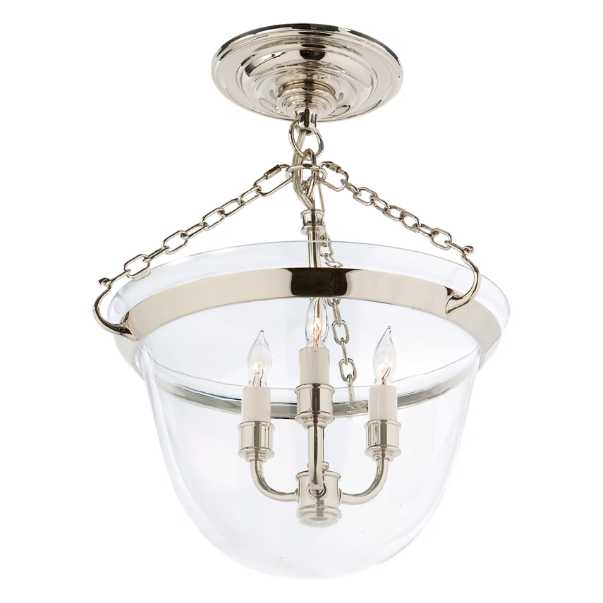 Country Semi-Flush Bell Jar Lantern