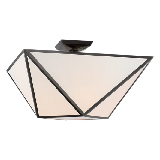Lorino Large Semi-Flush Mount with White Glass
