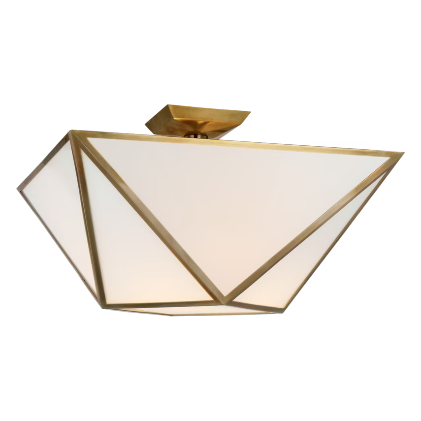 Lorino Large Semi-Flush Mount with White Glass