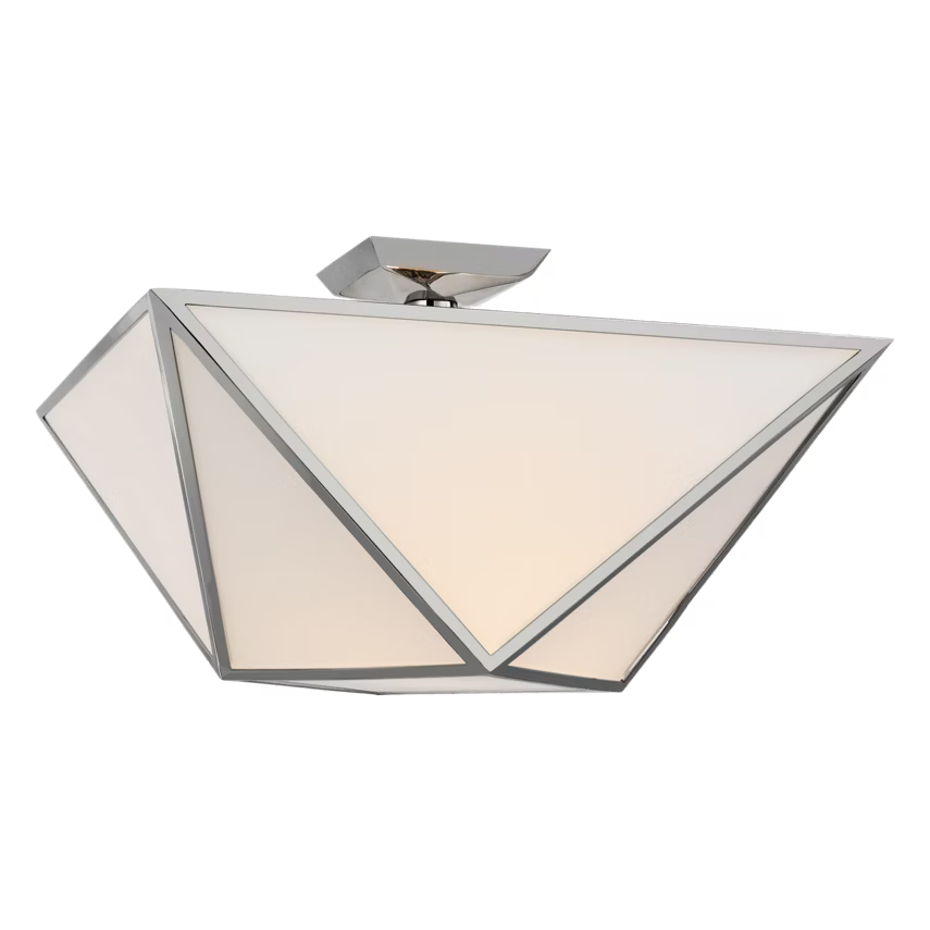 Lorino Large Semi-Flush Mount with White Glass